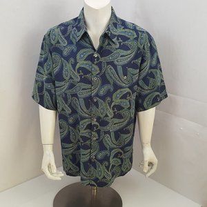 Tori Richard Blue Green Paisley Silk Blend X-Large